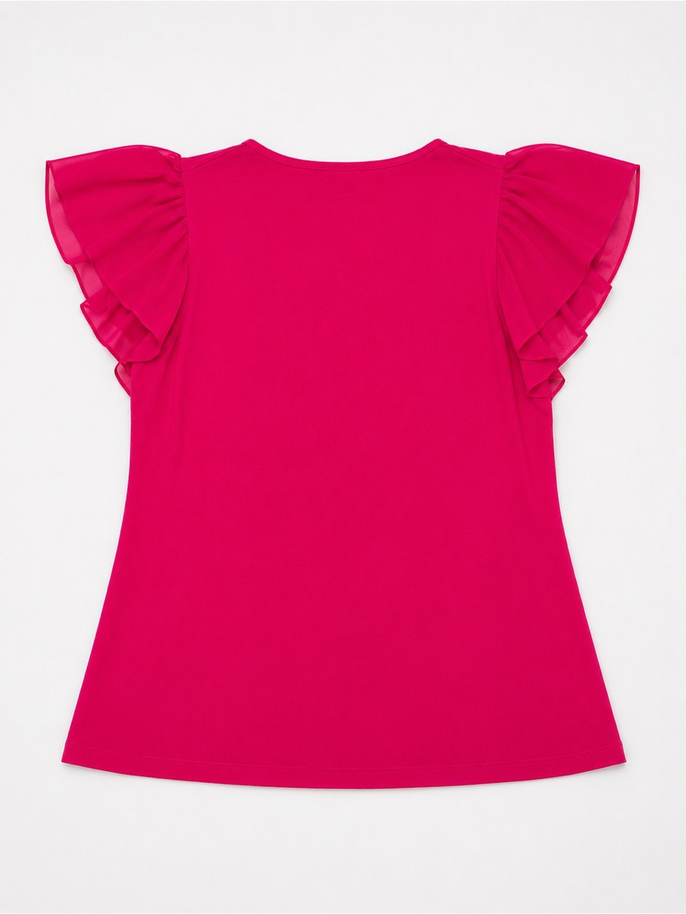 Calvin Klein Fuchsia Ruffle Sleeve Short-Sleeve Tee - Picture 4 of 6